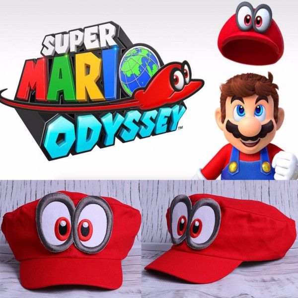 SUPER MARIO ODYSSEY CAPPELLO COSPLAY HAT CAPPELLINO OCCHI