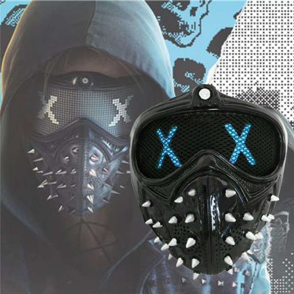 WATCH DOGS 2 LUCE LED MASCHERA COSPLAY PROP PUNK MEZZO VISO