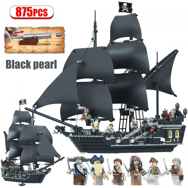 NAVE PERLA NERA PIRATI DEI CARAIBI JACK THE BLACK PEARL - LEGO COMPATIBILE  BARCA