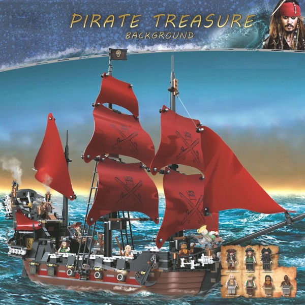 ✓ NAVE QUEEN ANNE'S REVENGE BARBA NERA PIRATI DEI CARAIBI JACK