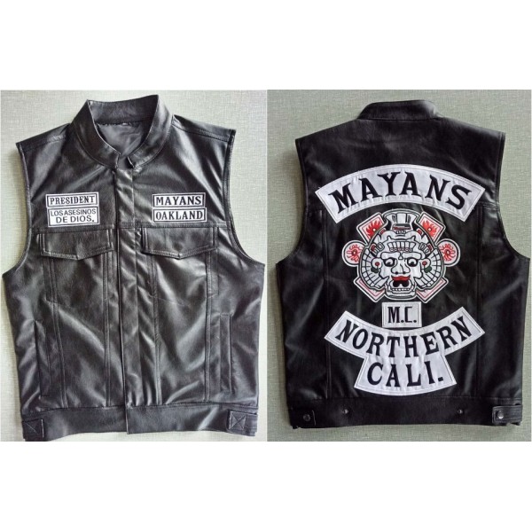 GILET BIKER MOTO RIDER MAYA MAYANS CALL MOTO CLUB SKULL TESCHIO TOPPE