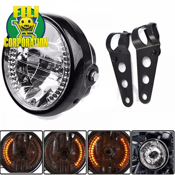 FARO MOTO ANTERIORE HARLEY HONDA GUZZI YAMAHA CUSTOM CAFE RACER LED