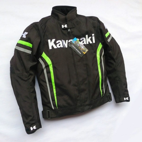 GIUBBOTTO GIACCA MOTO KAWASAKI RACING JACKET MOTOCICLISMO ANTIVENTO OFF-ROAD