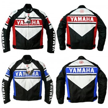 GIUBBOTTO GIACCA MOTO YAMAHA BLU ROSSA PROTEZIONE BIKER MOTOCICLISMO ESTIVO ANTIVENTO OFF-ROAD